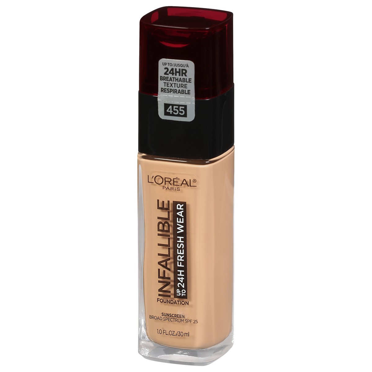 slide 6 of 12, L'Oréal Infallible Broad Spectrum SPF 25 Natural Buff 455 Foundation 1.0 fl oz, 1 fl oz