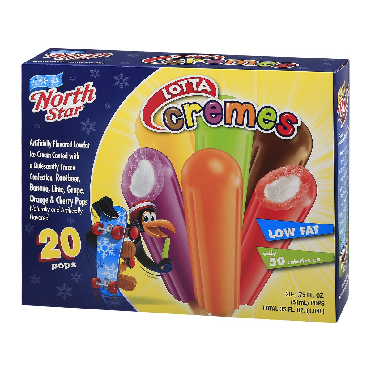 slide 8 of 10, North Star Lotta Creme Pops - Banana/Lime/Root Beer/Grape/Orange/Cherry, 20 ct