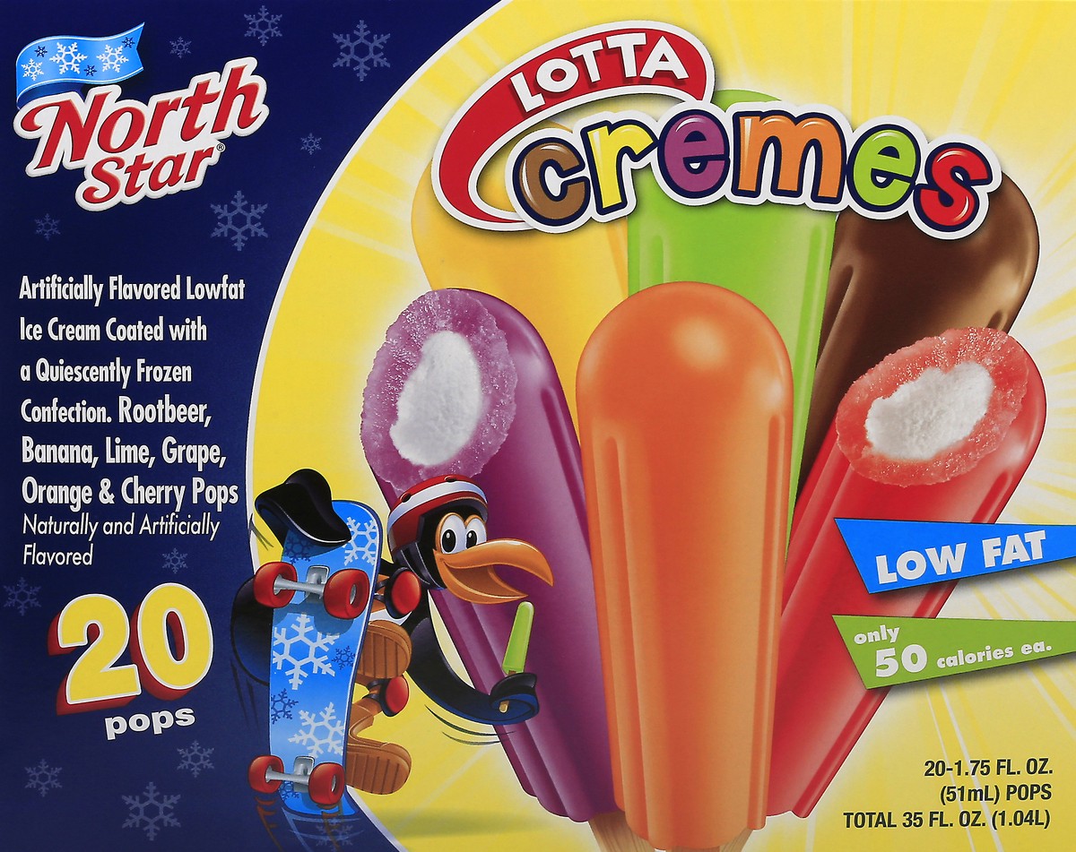 slide 7 of 10, North Star Lotta Creme Pops - Banana/Lime/Root Beer/Grape/Orange/Cherry, 20 ct