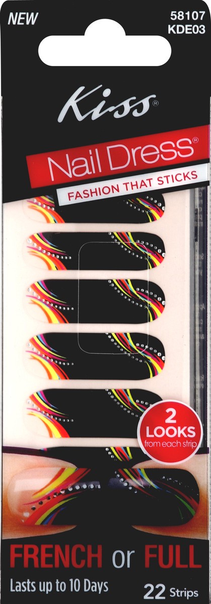 slide 1 of 5, Kiss Nail Strips 22 ea, 22 ct