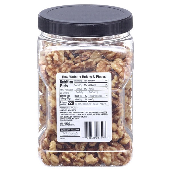 slide 4 of 5, Meijer Walnuts Halves & Pieces Value Pack, 24 oz