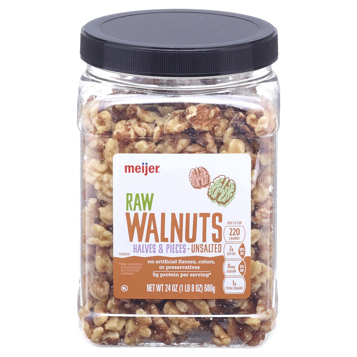 slide 1 of 5, Meijer Walnuts Halves & Pieces Value Pack, 24 oz