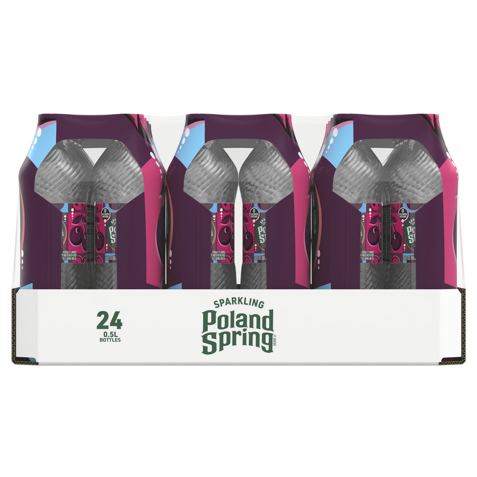 slide 1 of 5, Poland Spring Sparkling Water, Black Cherry, 16.9 oz. Bottles (24 Count), 16.9 fl oz