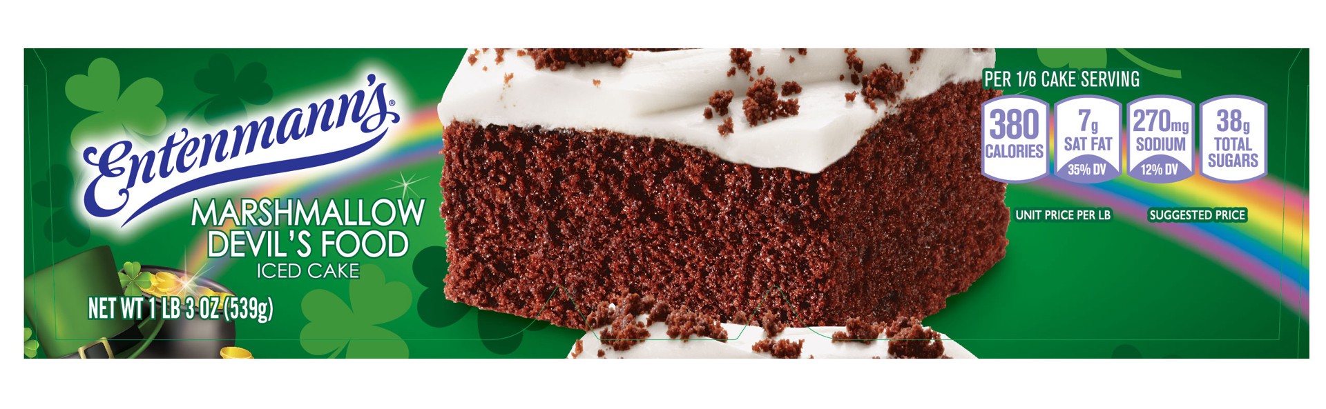 slide 4 of 5, Entenmann's Marshmallow Devil's Food Iced Cake, 19 oz, Chocolate & Vanilla Cakes, Box, 19 oz