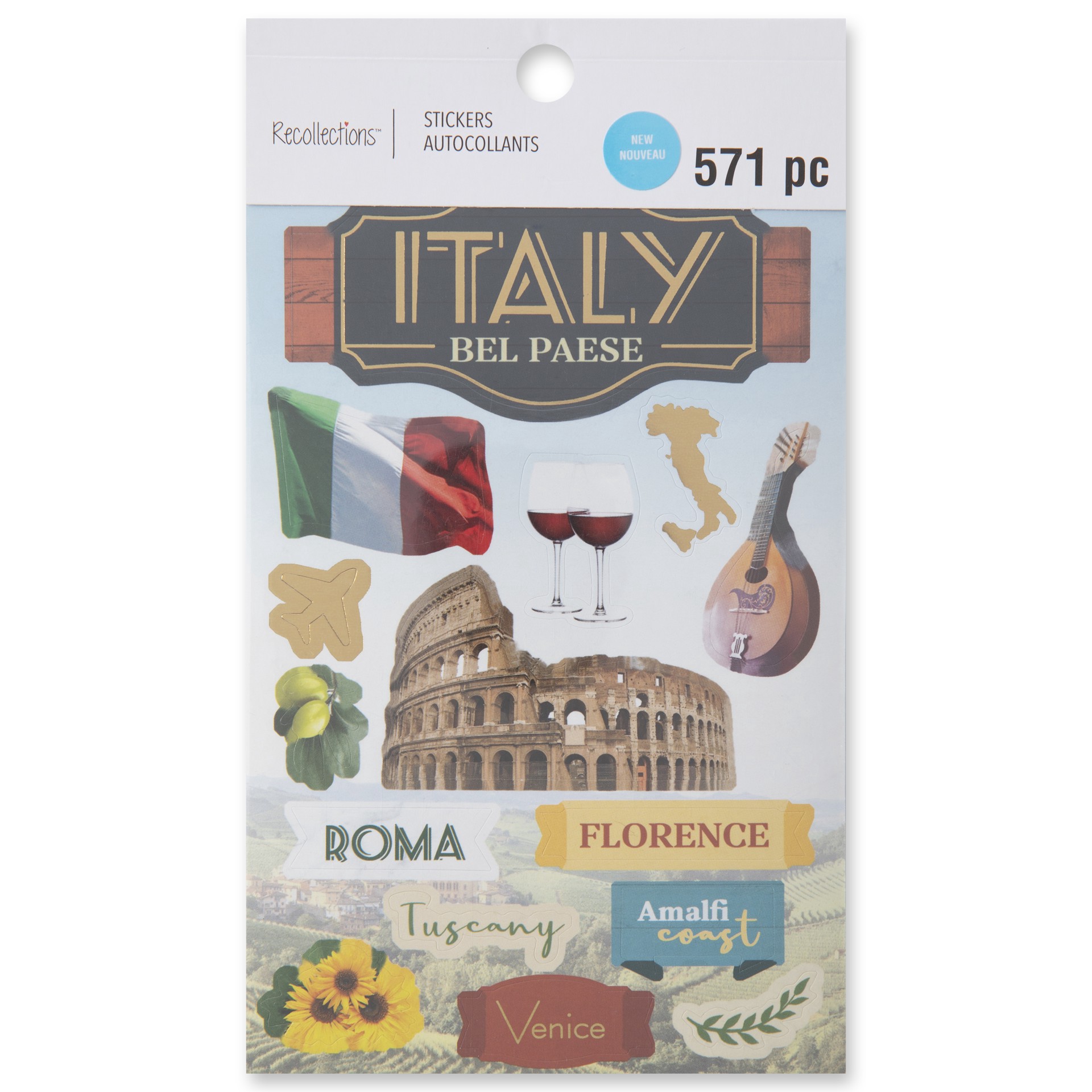 slide 4 of 7, Italy Sticker Book By Recollections, 4 in x 7 in