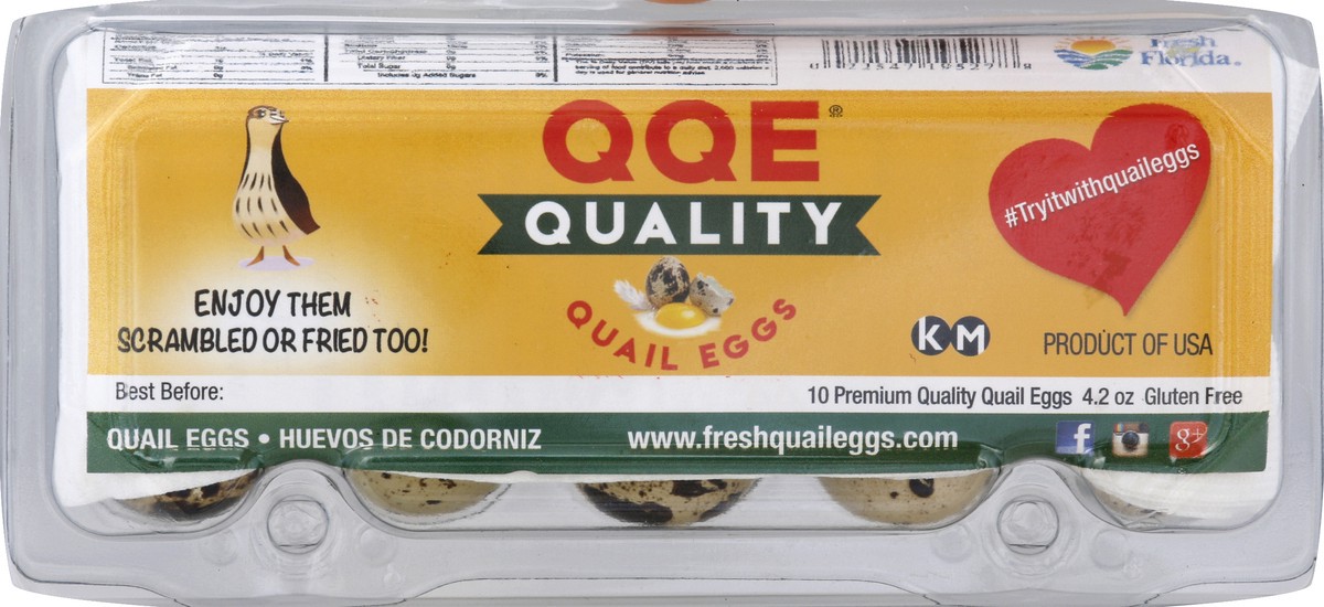 slide 3 of 8, QQE Quality Quail Eggs, 10 ct
