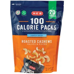 H-E-B Lightly Salted Roasted Cashews 100 Calorie Snack Packs