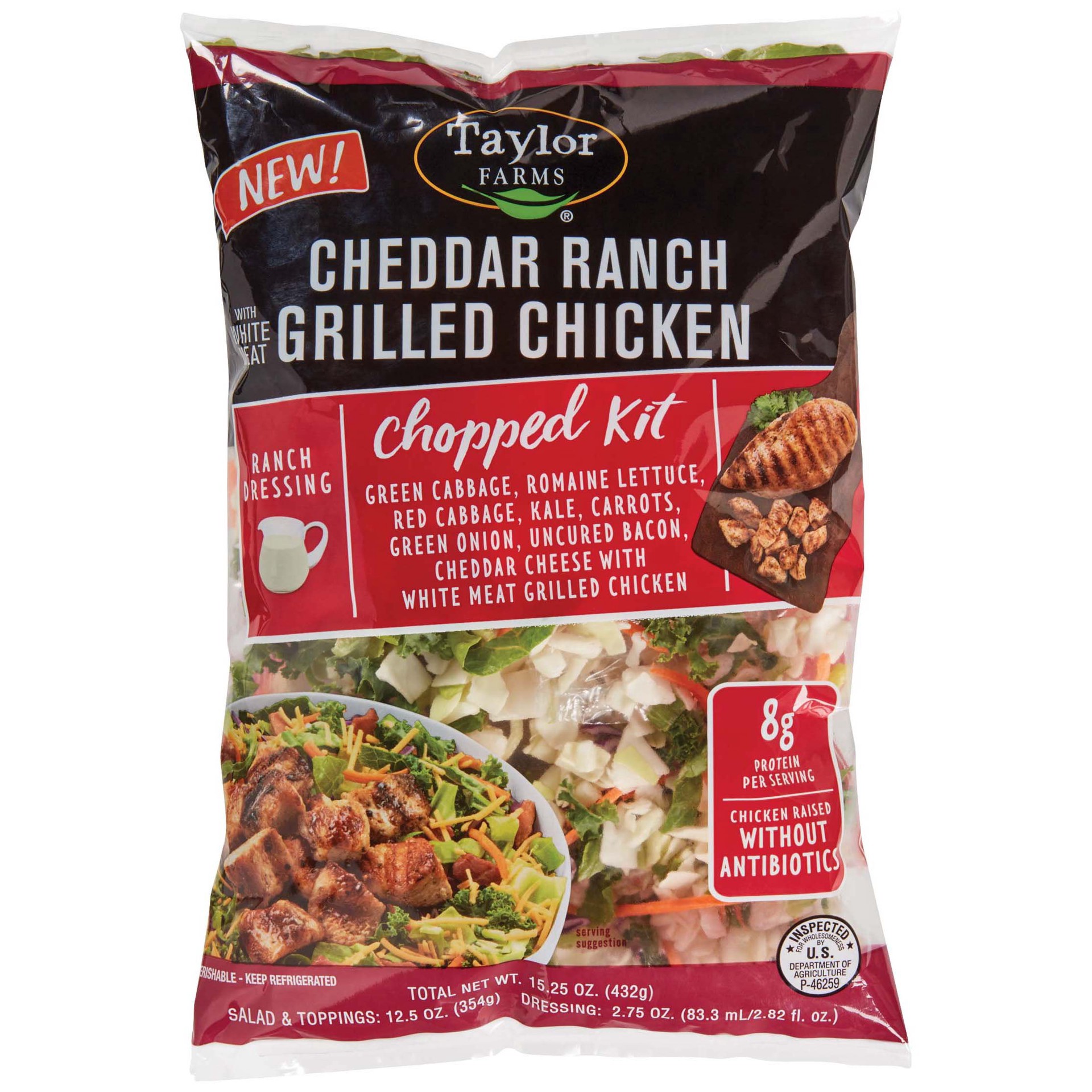 slide 1 of 1, Taylor Farms Cheddar Ranch With Grilled Chicken Chopped Salad Kit, 15.25 oz