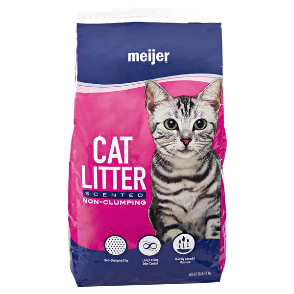 slide 1 of 1, Meijer Non-Scoop Cat Litter, Scented, 10 lb