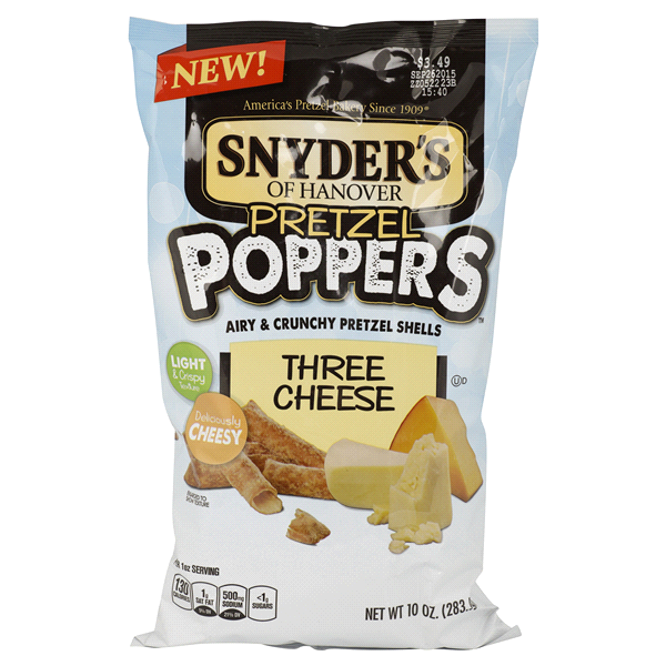 slide 1 of 5, Snyder's of Hanover Three Cheese Pretzel Poppers, 10 oz