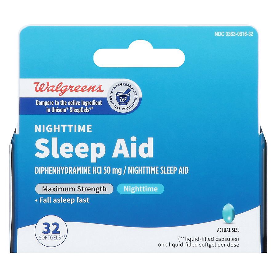 slide 1 of 5, Walgreens Walsom Nighttime Sleep Aid Softgels, 32 ct