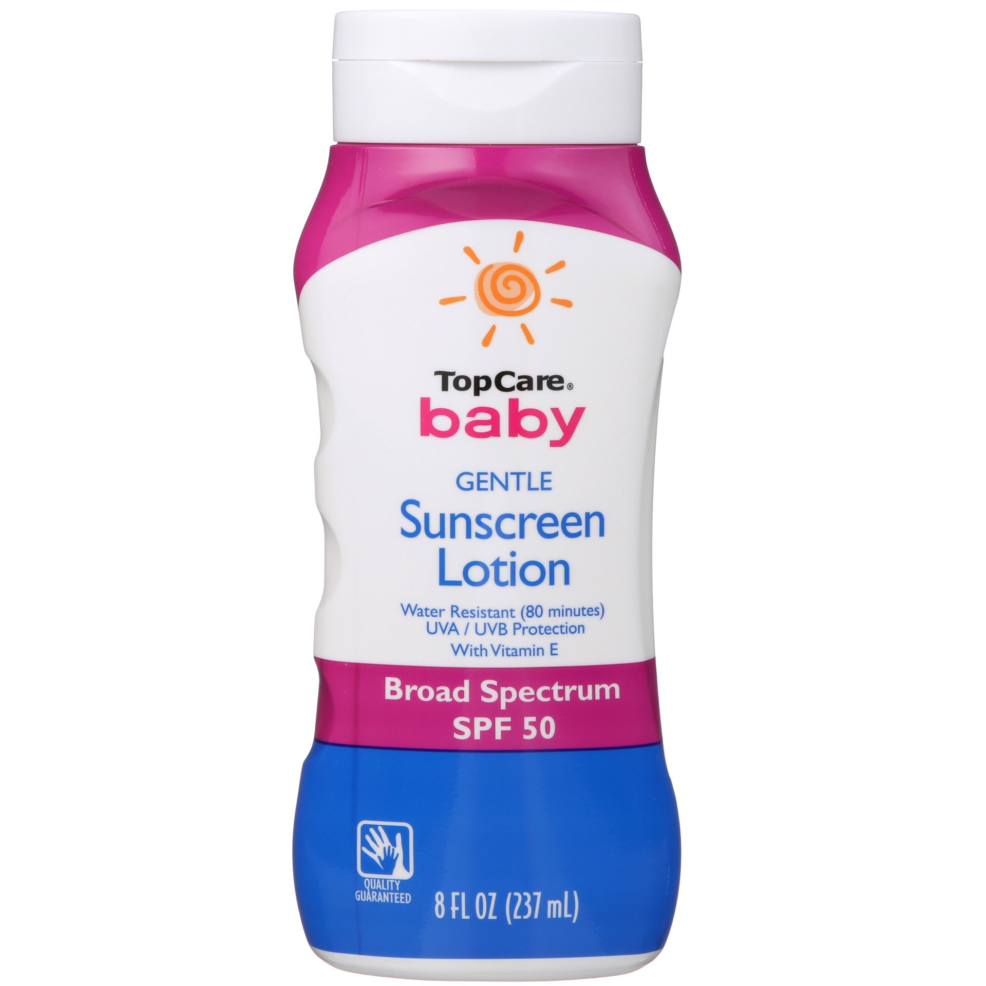 slide 1 of 6, TopCare Baby Gentle Sunscreen Lotion SPF 50, 8 fl oz