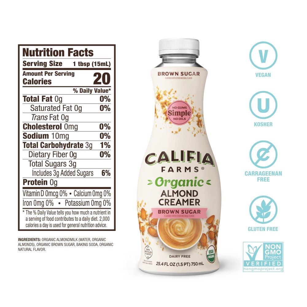 slide 2 of 6, Califia Brown Sugar Almond Creamer, 25.4 fl oz