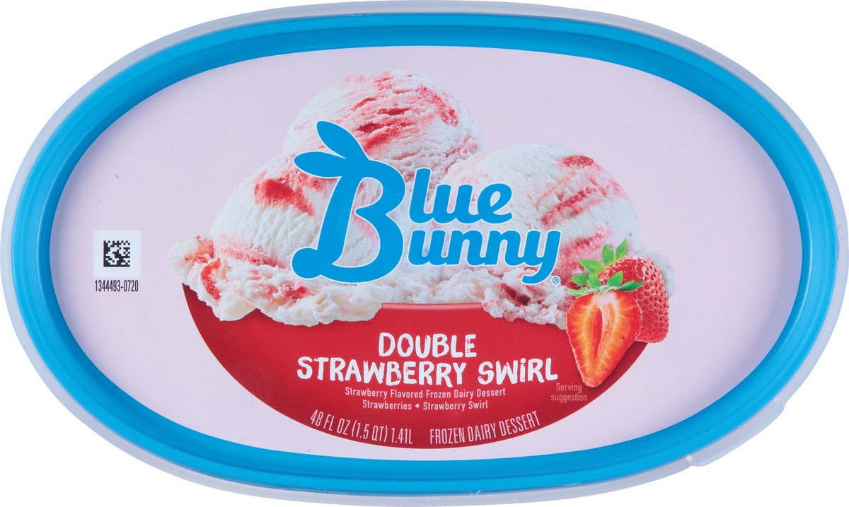 slide 10 of 10, Blue Bunny Premium Double Strawberry Swirl Frozen Dessert, 48 fl oz, 48 fl oz