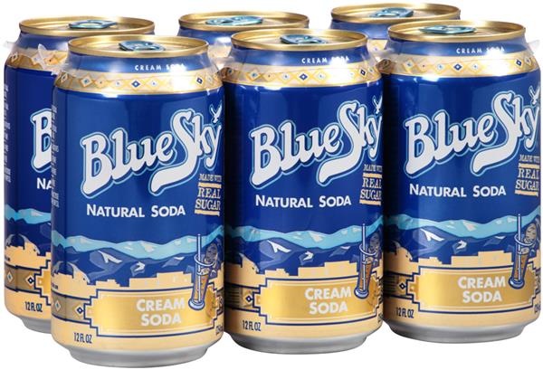 slide 1 of 1, Blue Sky Natural Cream Soda, 6 ct; 12 fl oz