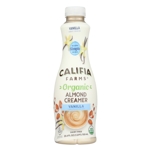 slide 1 of 6, Califia Farms Organic Vanilla Almond Creamer 25.4 fl oz, 25.4 fl oz