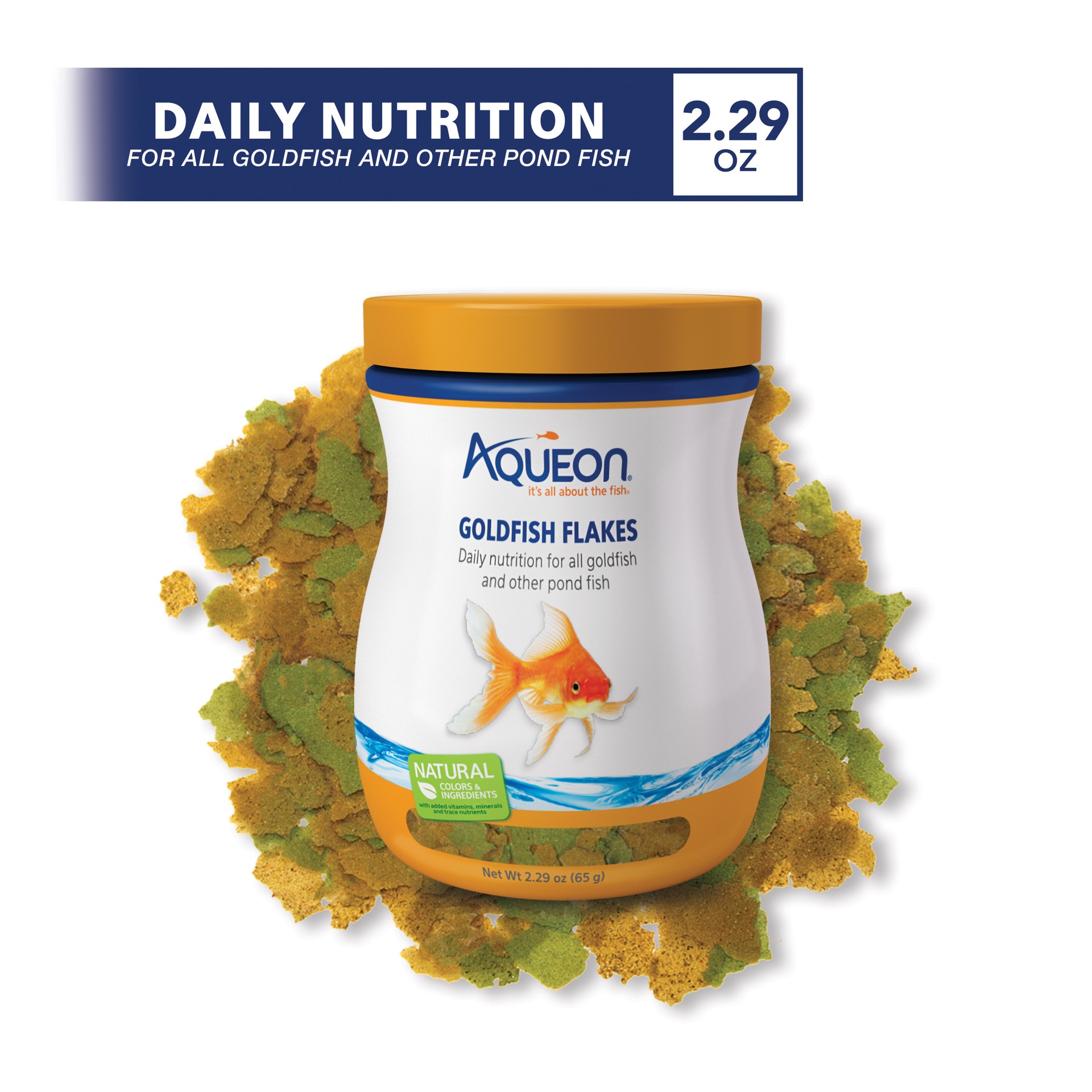 slide 3 of 8, Aqueon Goldfish Flakes 2.29 Ounces, 1 ct