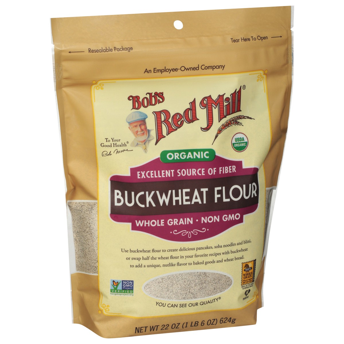 slide 2 of 9, Bob's Red Mill Organic Whole Grain Buckwheat Flour 22 oz, 22 oz