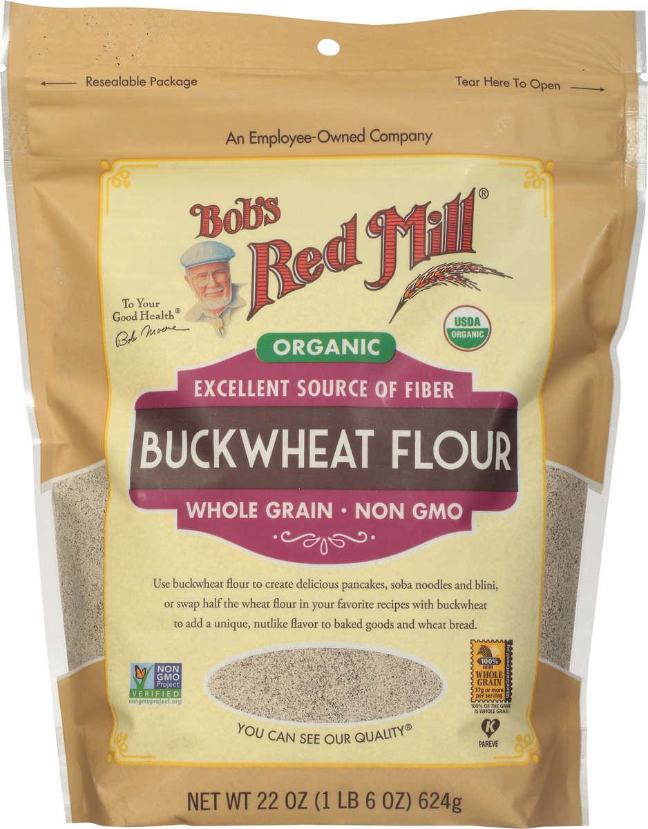 slide 6 of 9, Bob's Red Mill Organic Whole Grain Buckwheat Flour 22 oz, 22 oz