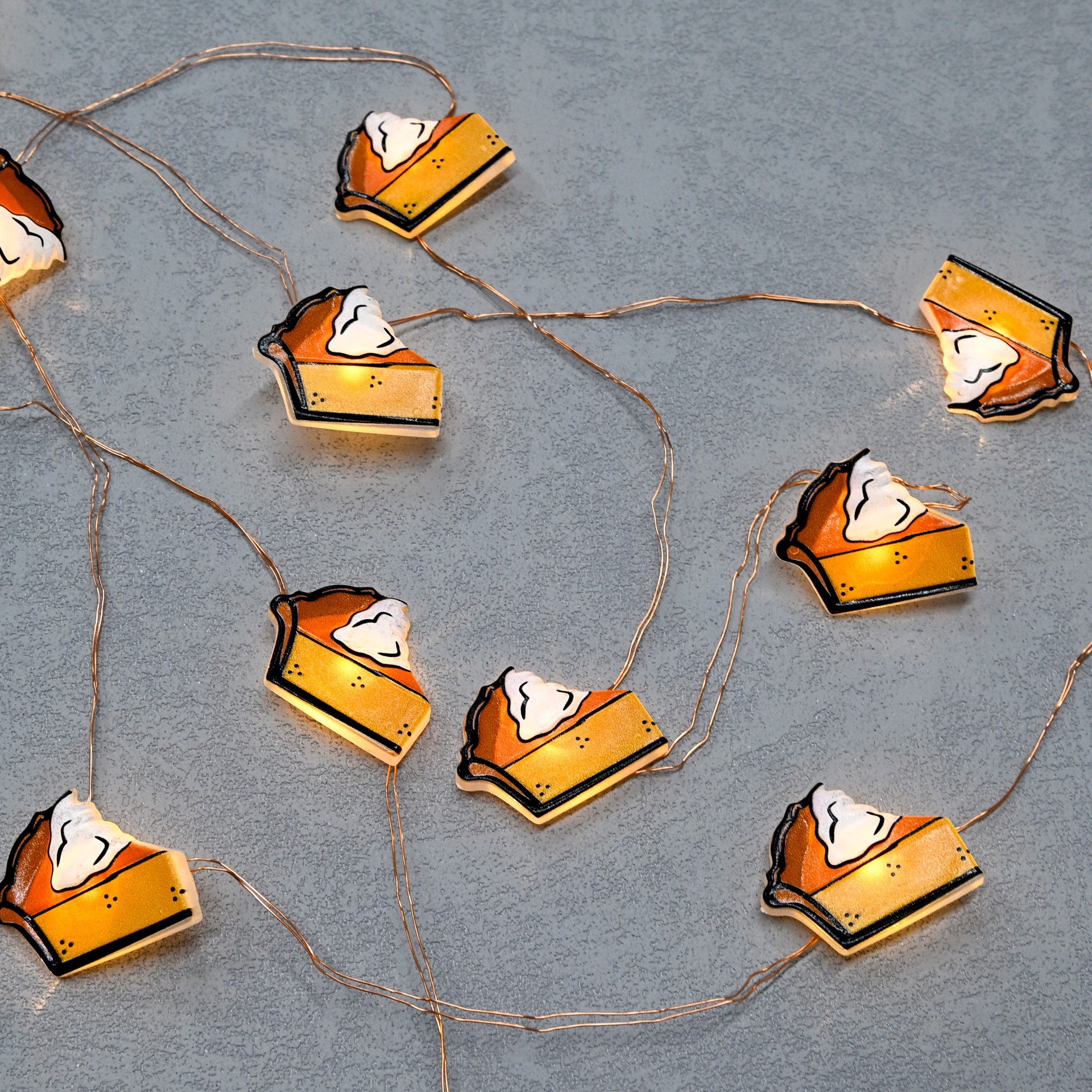 slide 4 of 4, 12ct. Warm White Led Pumpkin Pie Icon String Lights By Ashland, 12 ct