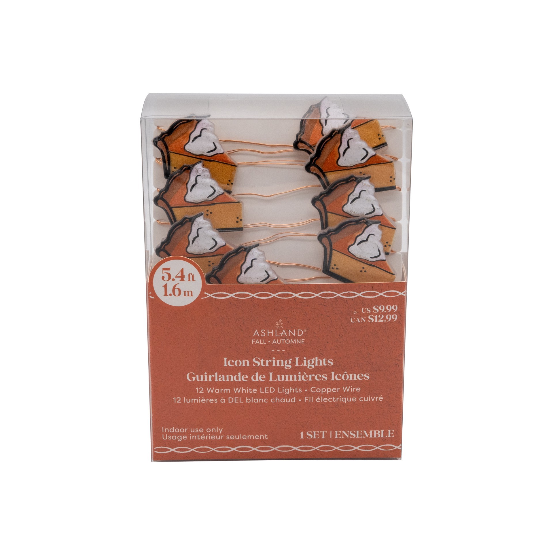 slide 2 of 4, 12ct. Warm White Led Pumpkin Pie Icon String Lights By Ashland, 12 ct