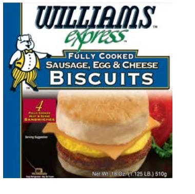 slide 1 of 1, Williams Sausage Egg & Cheese Biscuit, 18 oz