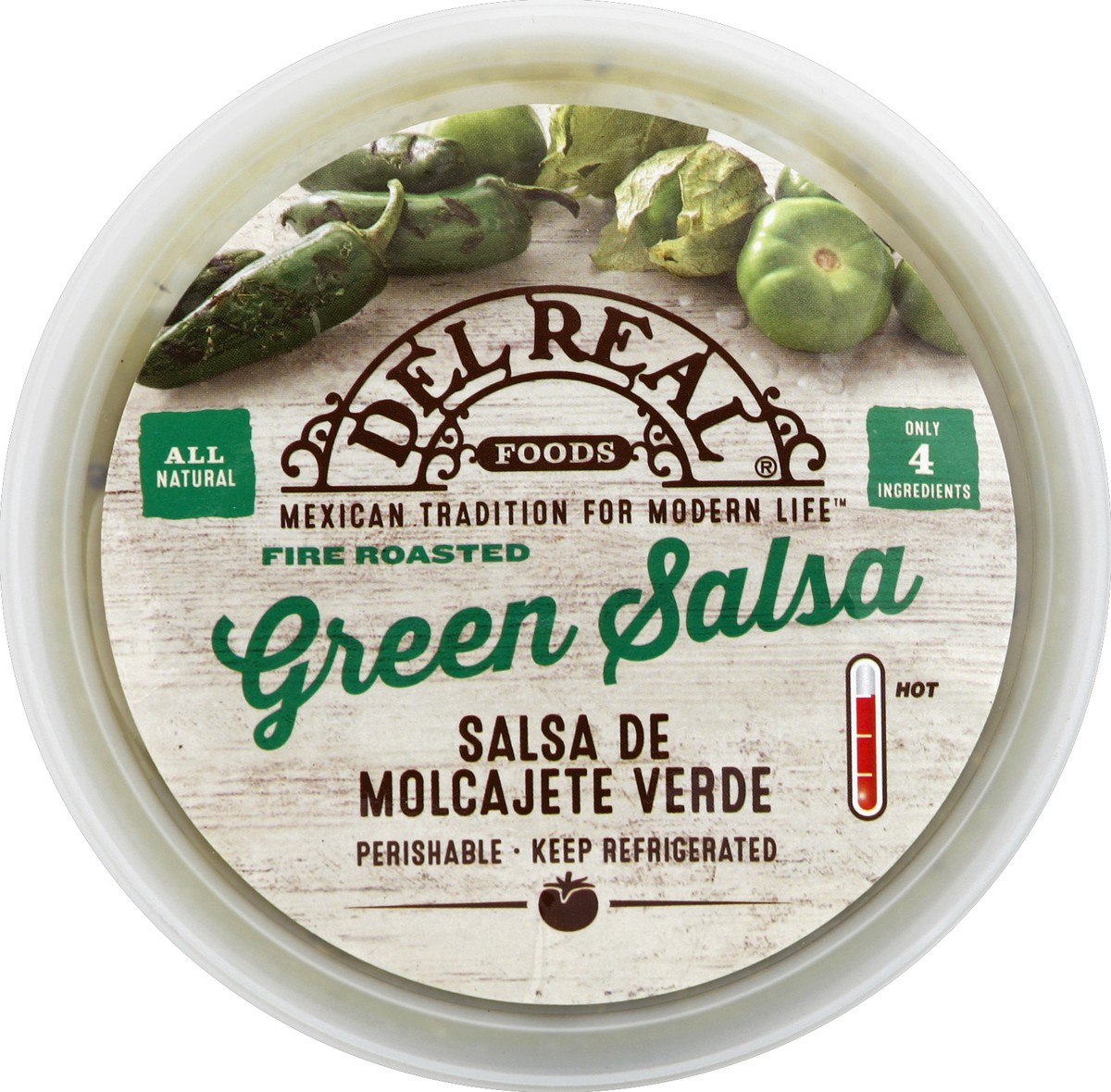 slide 2 of 4, Del Real Foods Del Real Salsa Molcajete Verde - 16 Fl. Oz., 16 fl oz