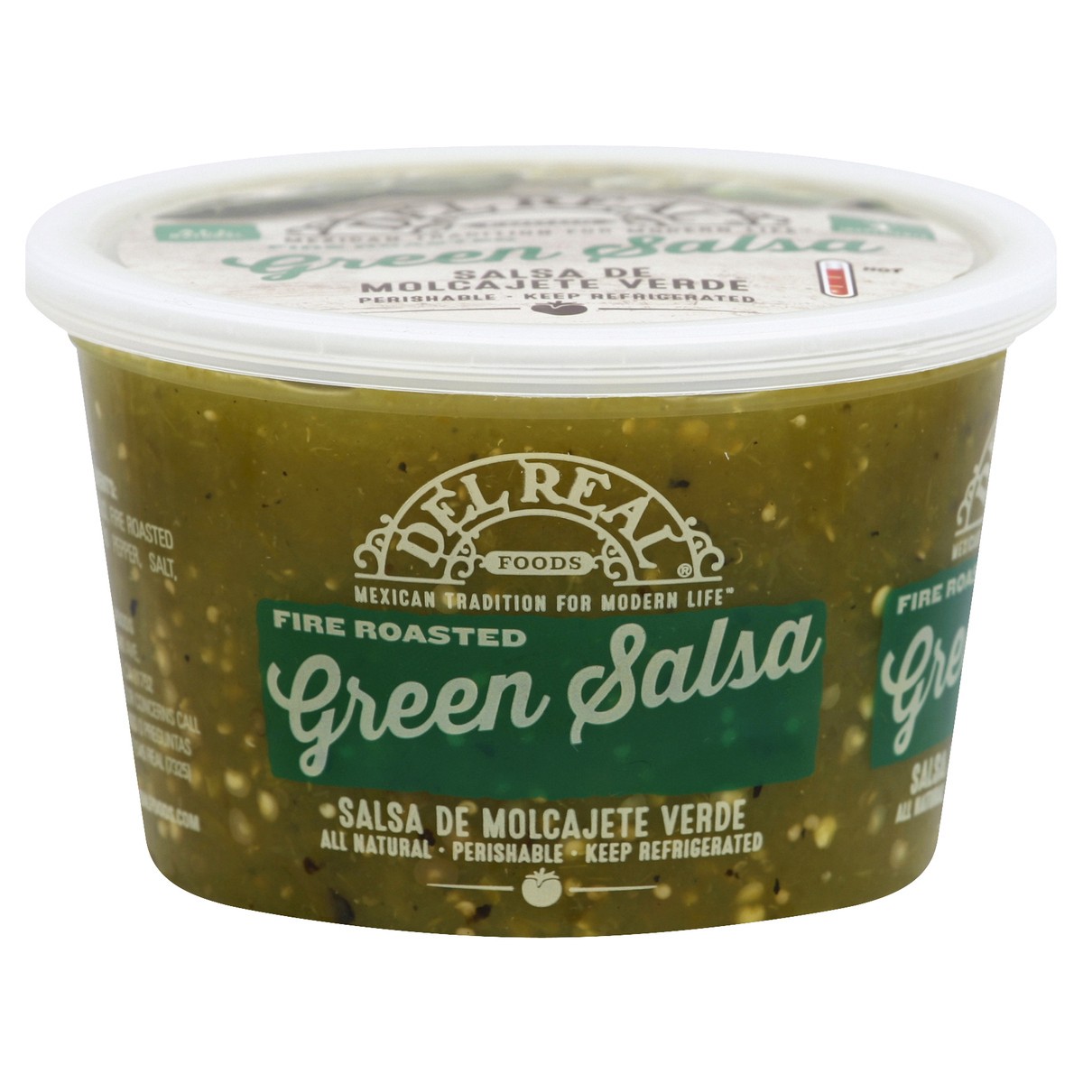 slide 4 of 4, Del Real Foods Del Real Salsa Molcajete Verde - 16 Fl. Oz., 16 fl oz