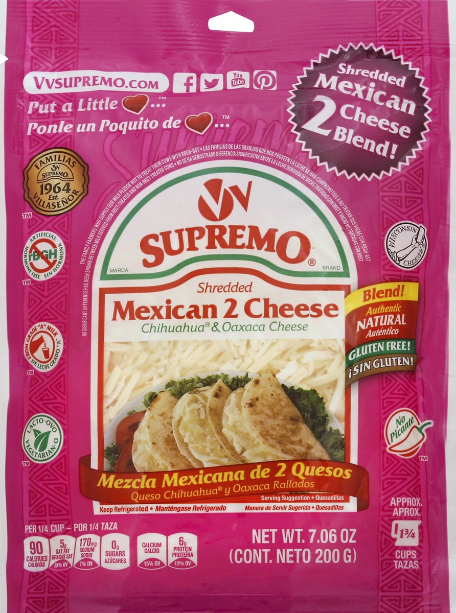 slide 3 of 3, Supremo Shredded Cheese 7.06 oz, 7.06 oz