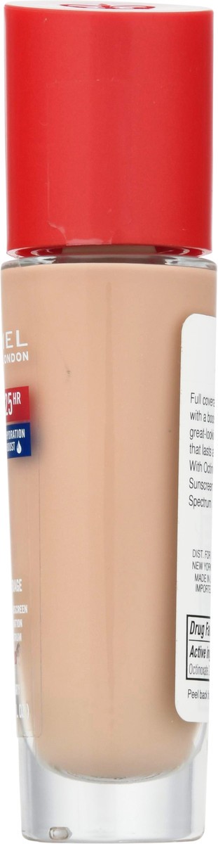 slide 4 of 13, Rimmel London Broad Spectrum SPF 20 Ivory 100 Lasting Finish Full Coverage Liquid Foundation 1 fl oz, 30 ml