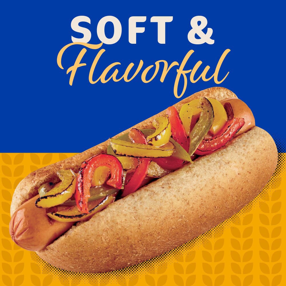 slide 5 of 5, Kroger 100% Whole Wheat Hot Dog Buns, 8 ct