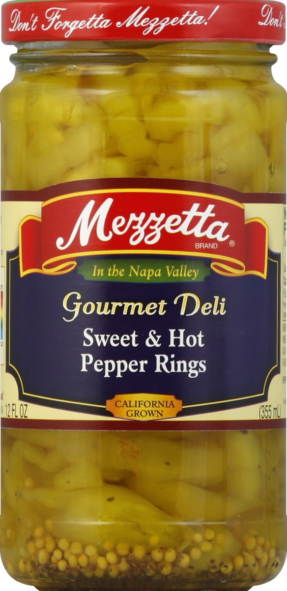 slide 2 of 2, Mezzetta Gourmet Deli Sweet & Hot Pepper Rings, 12 fl oz