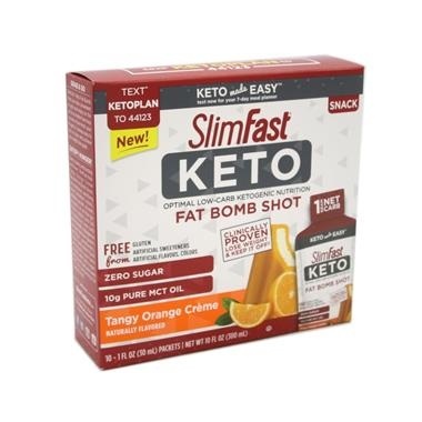 slide 1 of 1, SlimFast Keto Tangy Orange Creme Fat Bomb Shot , 10 ct; 1 fl oz