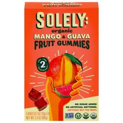Solely Organic Mango & Guava Fruit Gummies 5 - 0.7 oz Bags