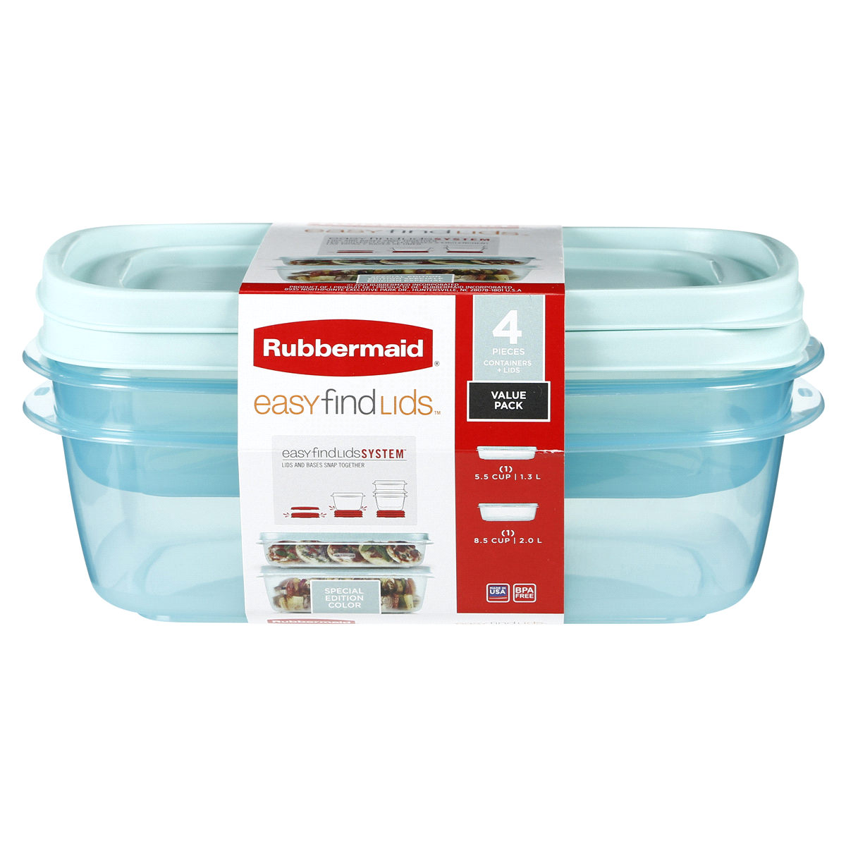 slide 1 of 1, Rubbermaid Food Storage Containers, 2 ct