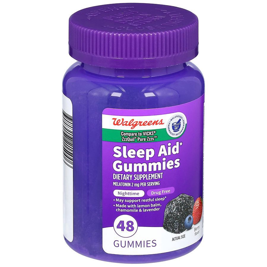 slide 2 of 5, Walgreens Wal-Sleep Z Pure Gummies Melatonin 2 mg Berry, 48 ct