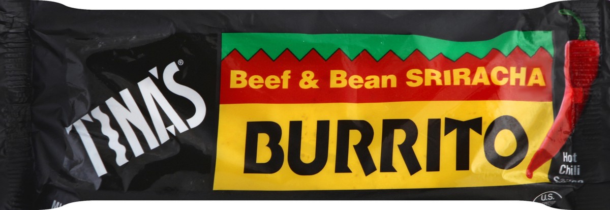 slide 5 of 7, Tina's Beef And Bean Sriracha Burrito, 1 ct