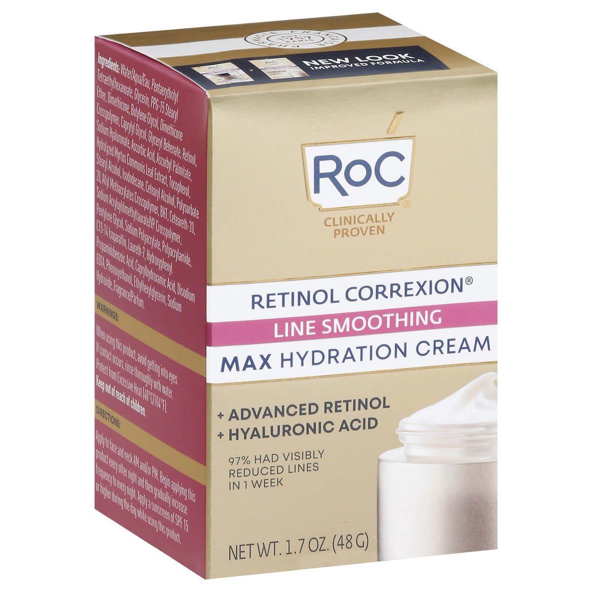 slide 7 of 16, RoC Retinol Correxion Line Smoothing Max Hydration Cream, 1.7 oz