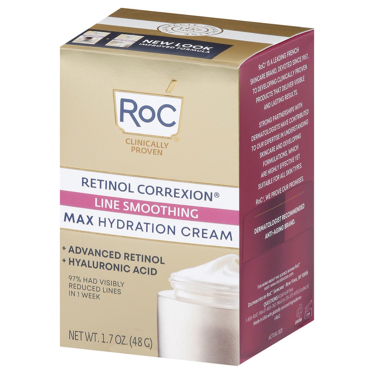 slide 8 of 16, RoC Retinol Correxion Line Smoothing Max Hydration Cream, 1.7 oz