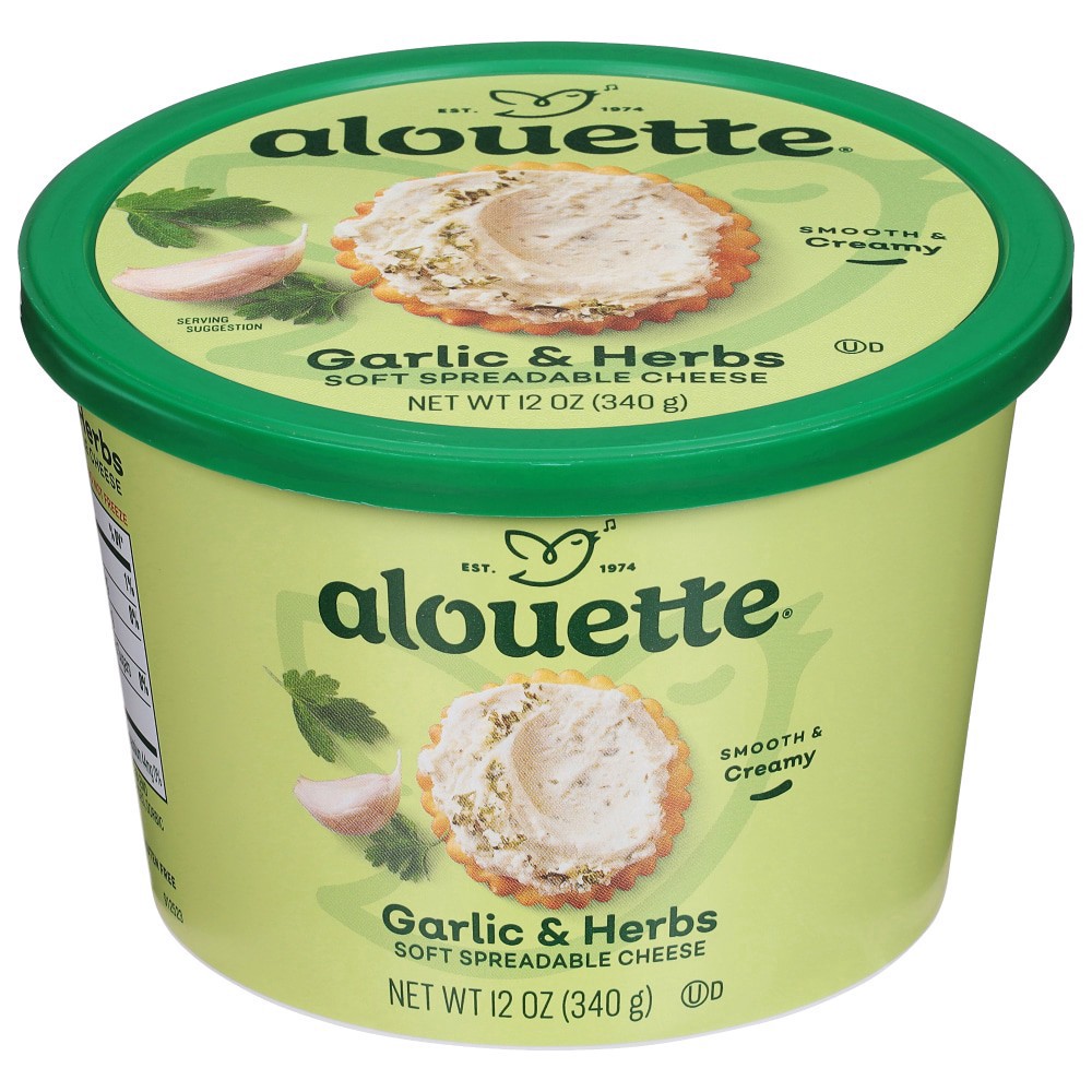 slide 2 of 3, Alouette Garlic & Herbs Soft Spreadable Cheese, 12 oz