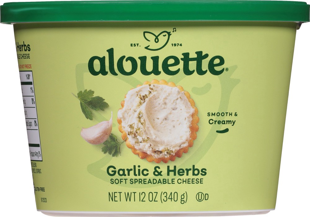 slide 3 of 3, Alouette Garlic & Herbs Soft Spreadable Cheese, 12 oz