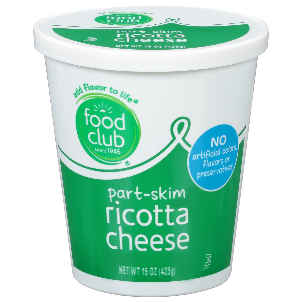 Food Club Cheese, PartSkim, Ricotta 15 oz Shipt