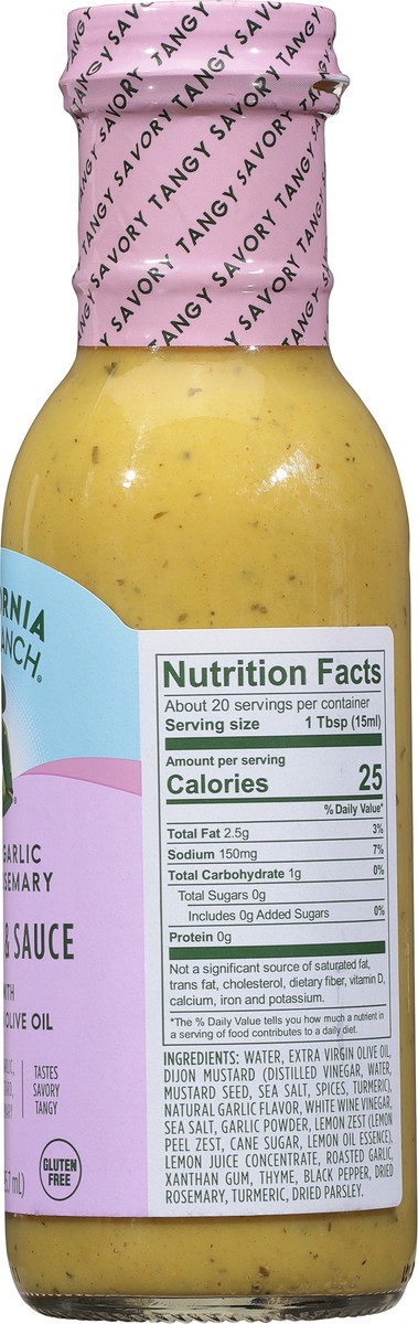 slide 6 of 9, California Olive Ranch Marinade & Sauce - Roasted Garlic Dijon & Rosemary, 10 oz
