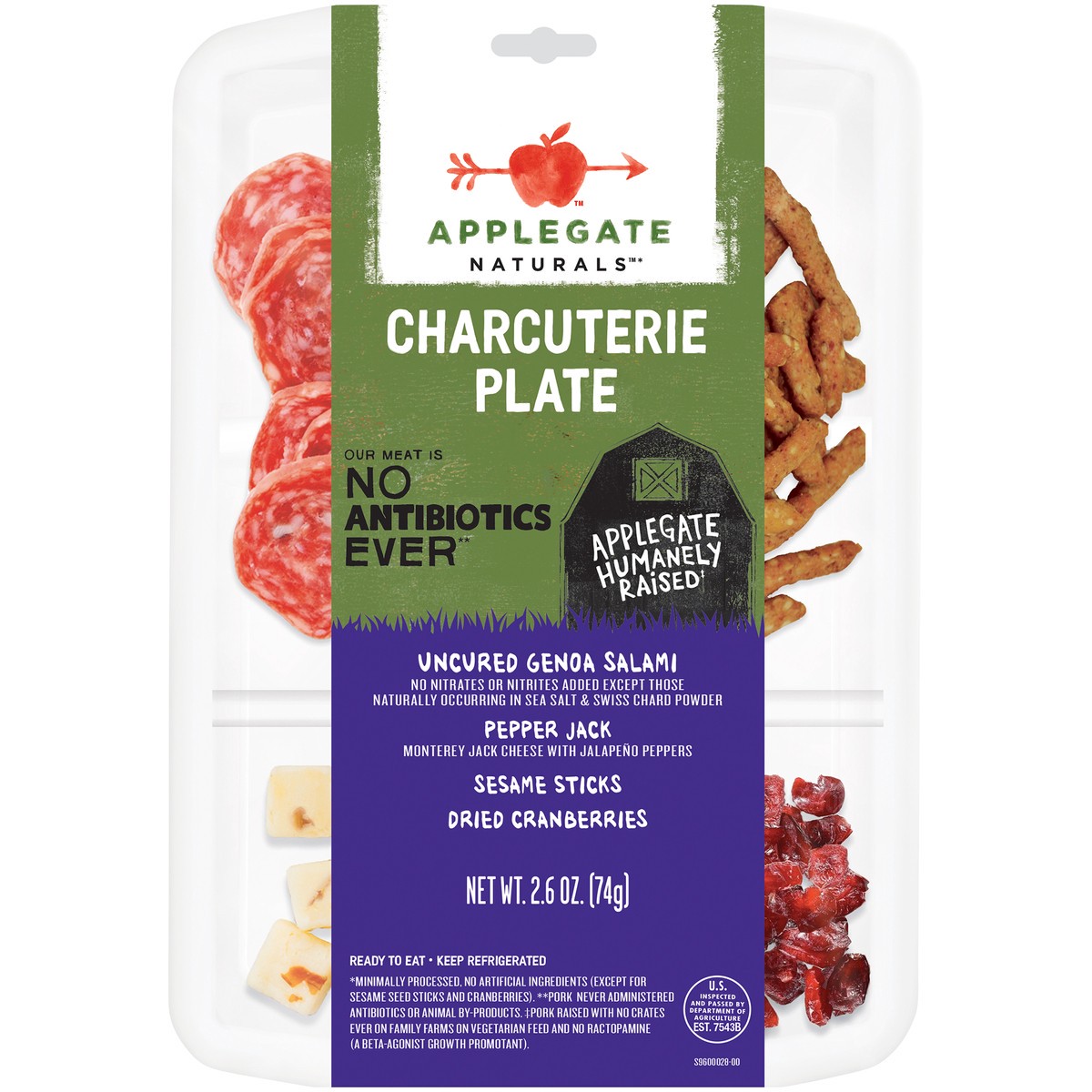 slide 1 of 1, Applegate Charcuterie Plate, 2.6 oz