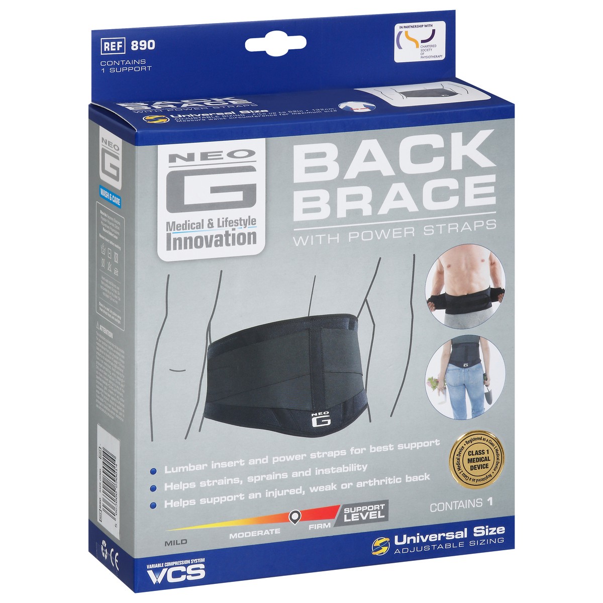 slide 8 of 9, Neo G Back Brace With Power Straps, Adjustable Size, 1 ct
