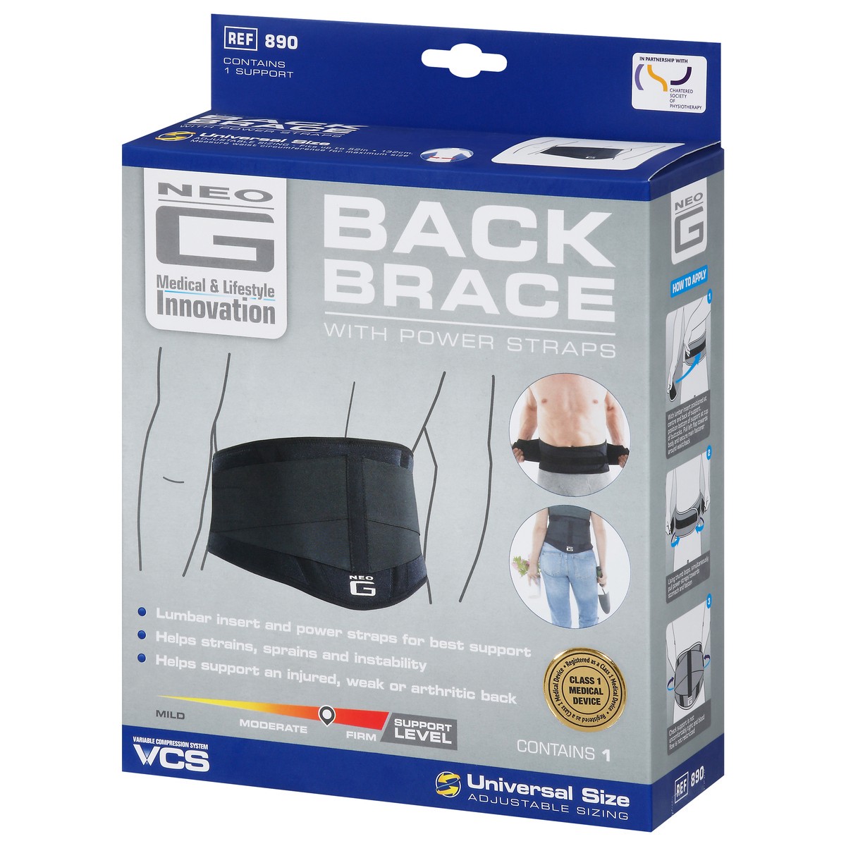 slide 2 of 9, Neo G Back Brace With Power Straps, Adjustable Size, 1 ct