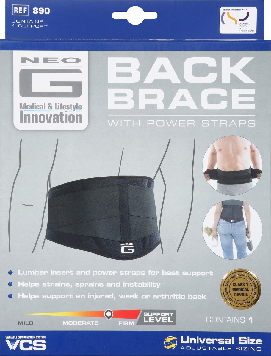 slide 6 of 9, Neo G Back Brace With Power Straps, Adjustable Size, 1 ct