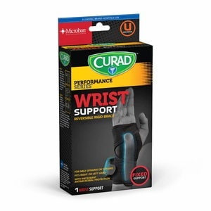 slide 1 of 1, Curad + Wrist Support Reversible Rigid Brace + Microban, 1 ct