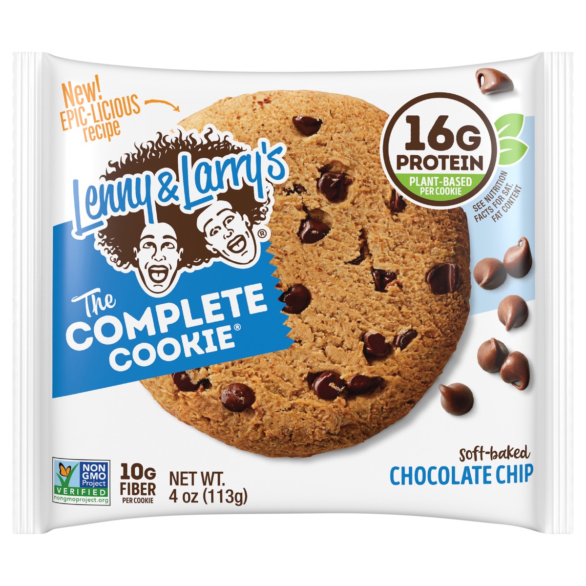 slide 1 of 2, Lenny & Larry's The Complete Cookie, Chocolate Chip, 4oz- 12ct, 4 oz