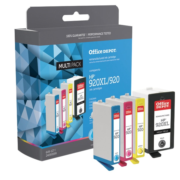 slide 1 of 2, Office Depot Brand Od920Xlk920Cmy-C Remanufactured Ink Cartridge Replacement For Hp 920Xl/920 Black/Cyan/Magenta/Yellow, Pack Of 4, 4 ct